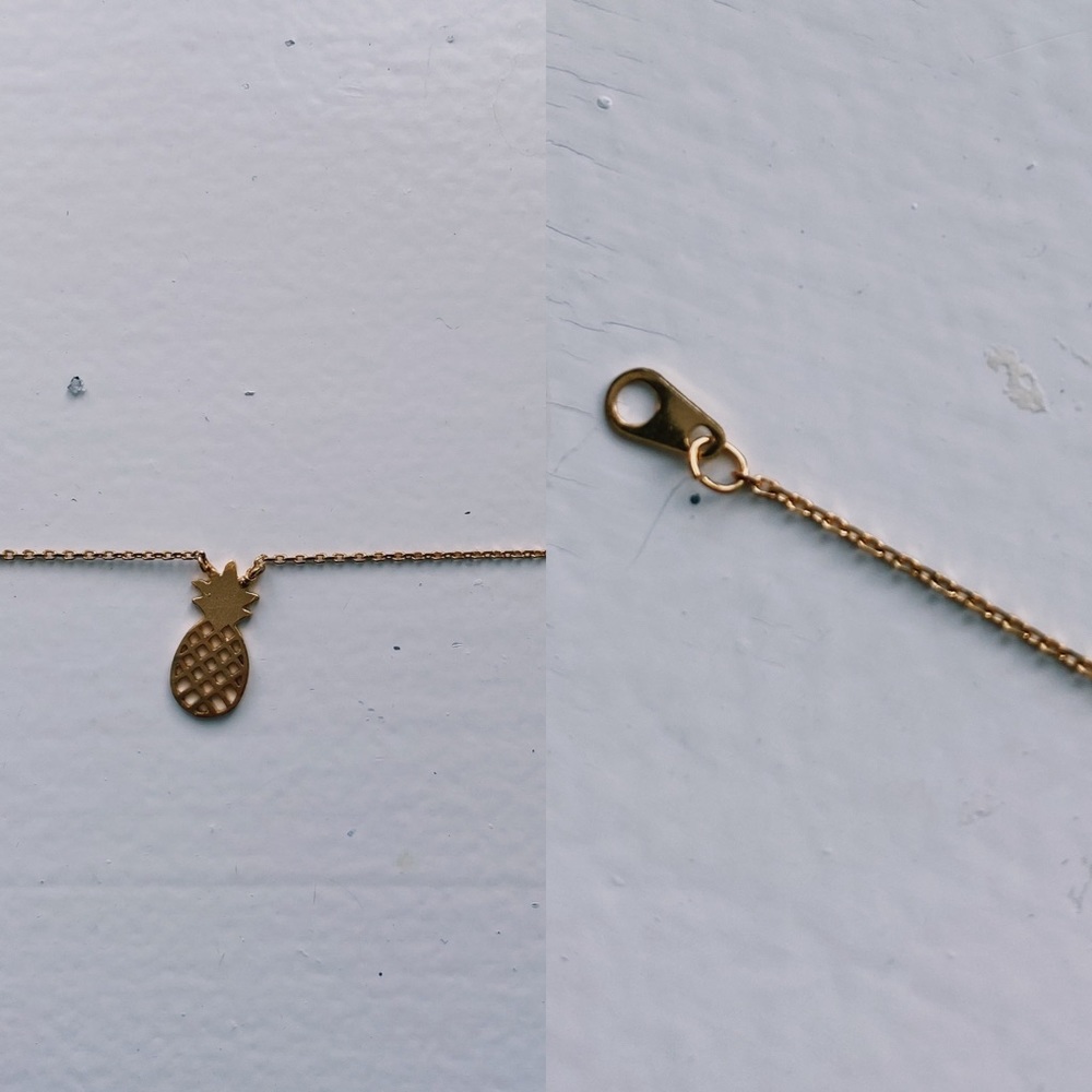 gold plated pineapple necklace